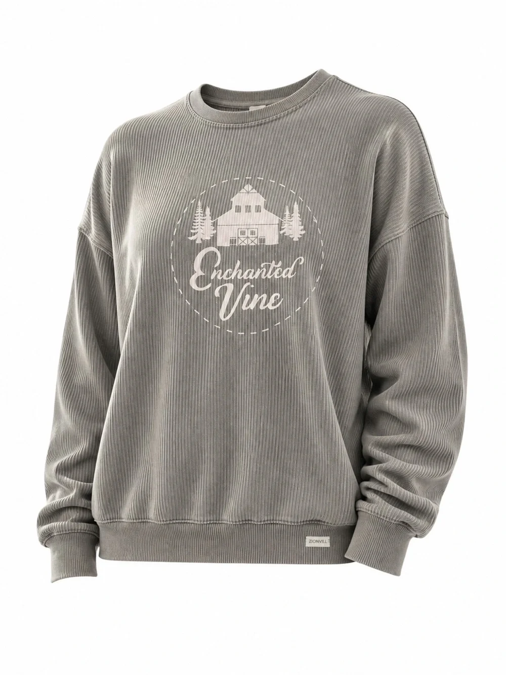 Ragwear Enchanted Vine Sage Green Vintage Wash Ribbed Sweatshirt Unisex Size XL